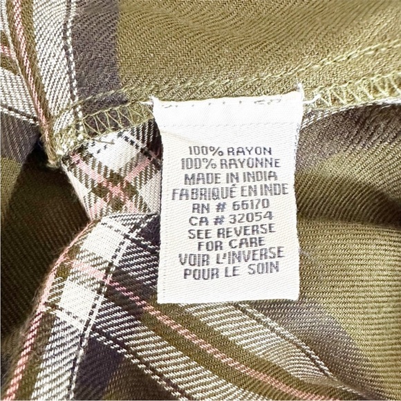 ๐HP๐ Anthropologie Green Plaid Floral Embroidered Boho Mini Dress - Picture 8 of 8